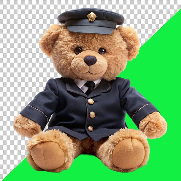 bodyguard teddy bear on transparent background