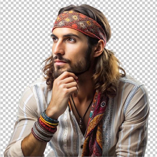 PSD bohemian man thinking