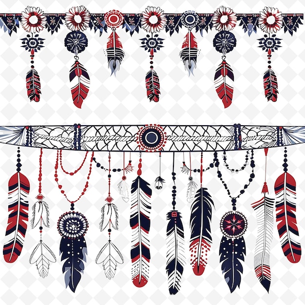 Boho Macrame String Borderlines Design With Feather Motifs a Creative Abstract Art Designs