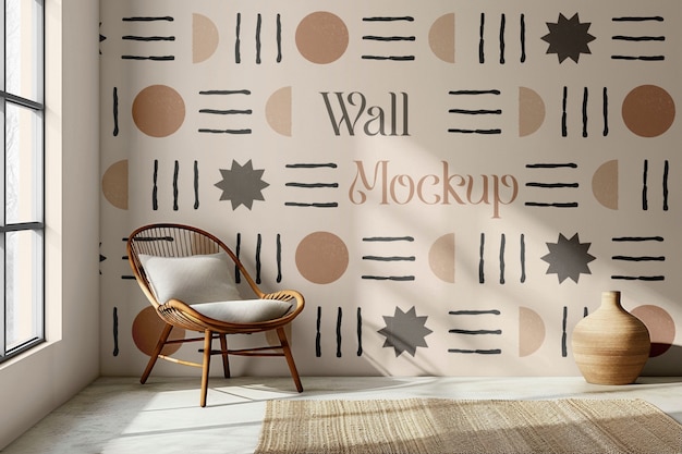 PSD boho style living room wallpaper