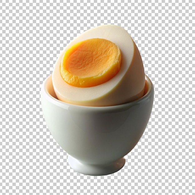 Boiled egg in egg cup