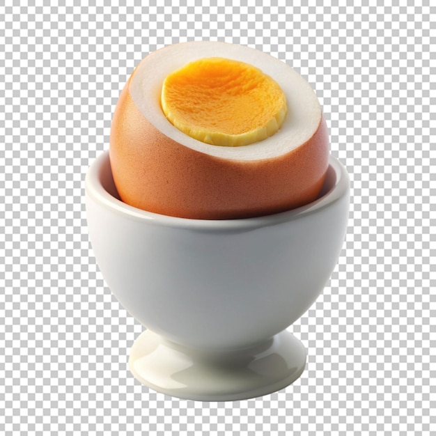 Boiled egg in egg cup