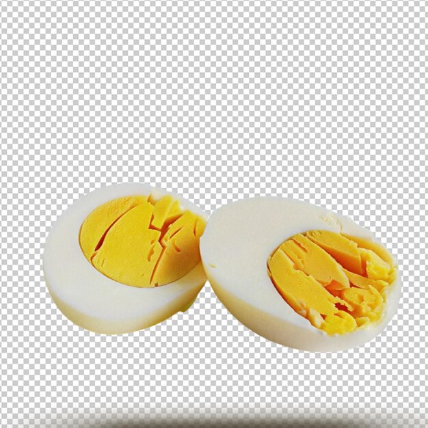 PSD boiled egg slice isolated on transparent background