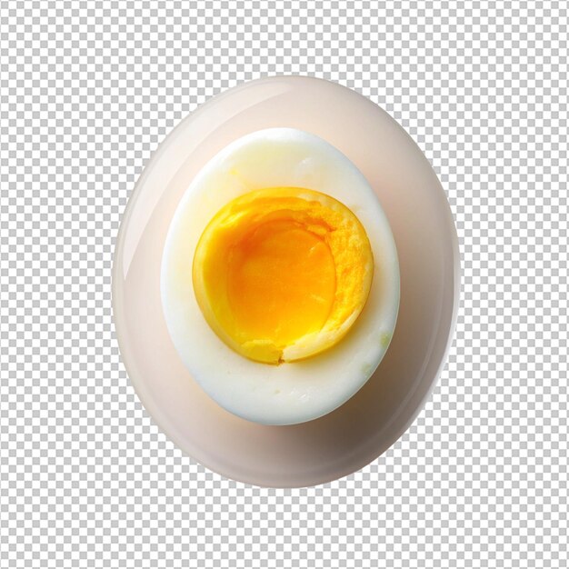 PSD boiled egg top view full length on transparency background png