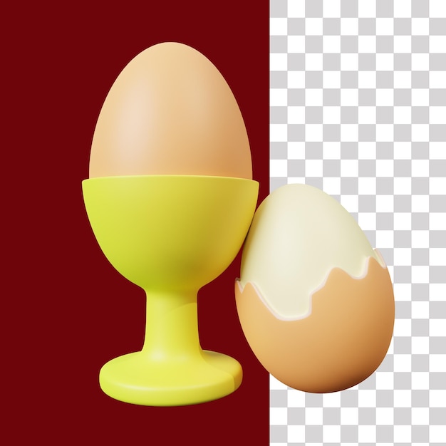 Boiled Eggs 3D Icon