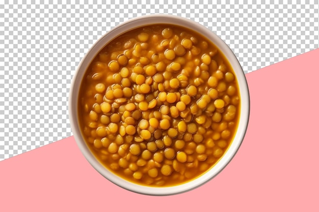 Boiled lentil soup. isolated object, transparent background