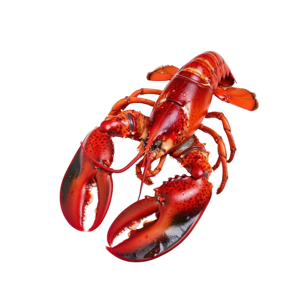 PSD a boiled lobster isolated on a white background