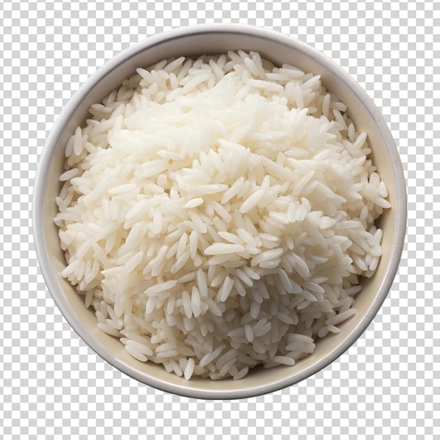 PSD boiled rice isolated on transparent background