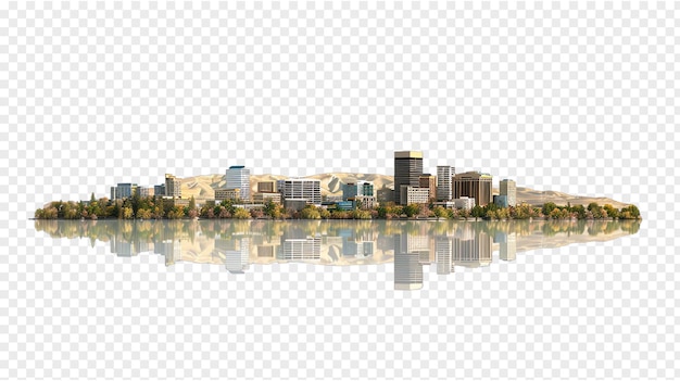 PSD boise city skyline isolated on transparent background