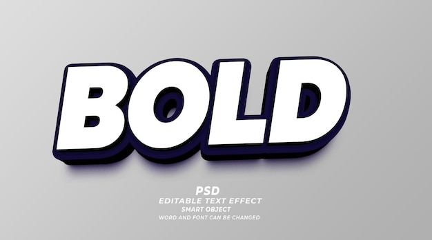 Bold 3d editable text effect PSD photoshop template with cute background