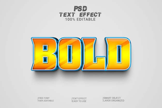 bold 3d psd text effect