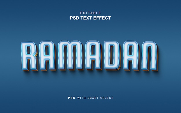 Bold 3d Ramadan text style effect