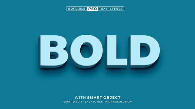 Bold 3d text effect editable text style