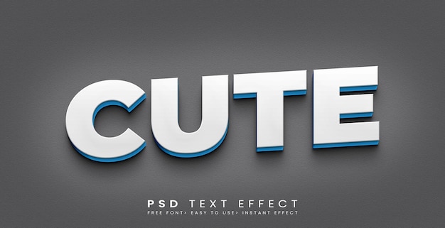 Bold cute 3d text style effect