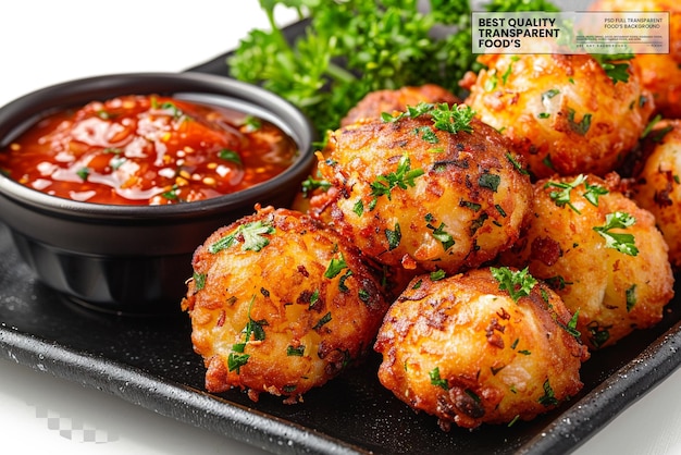 PSD bolinho de bacalhau brazilian codfish fritters made with potatoes on transparent background