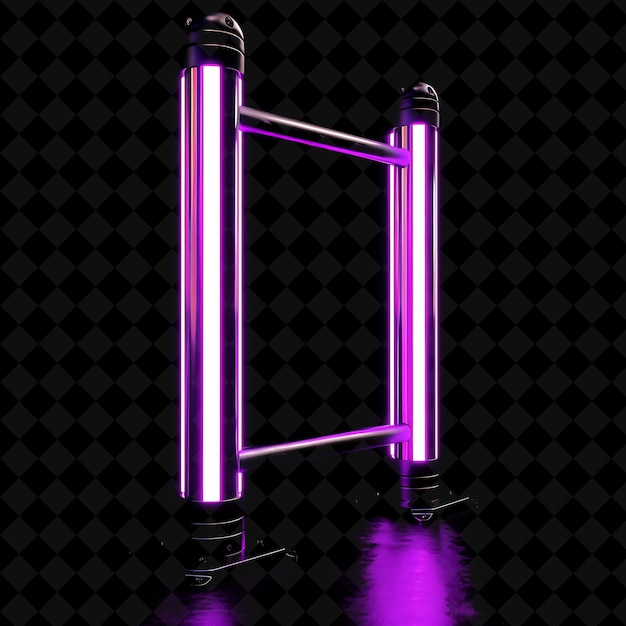 Bollard Gate With Purple Neon Accents and Retractable Operat PNG Y2K Shape Neon Color Collection