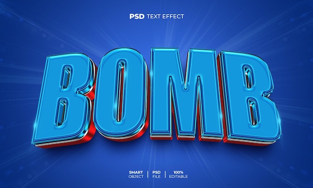 Bomb 3D editable text effect