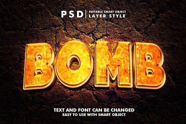 Bomb Editable Psd Text Effect