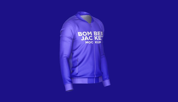 Bomber Jacket Side view Mockup