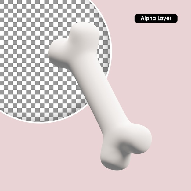 Bone 3D rendering icon