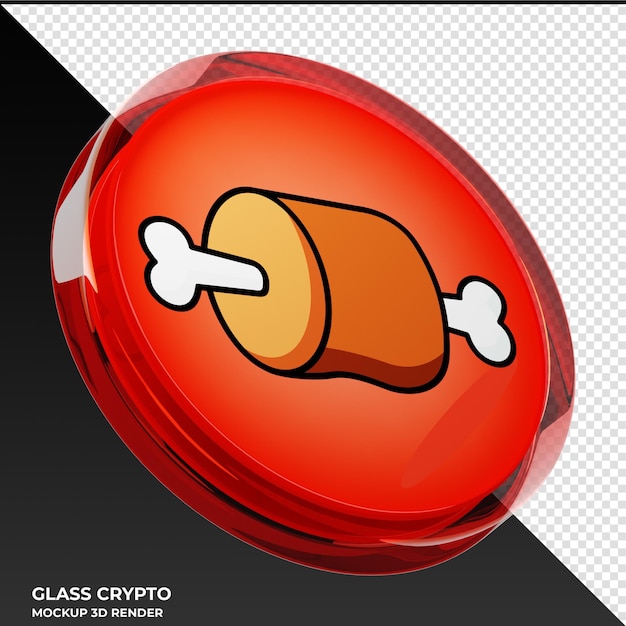 Bone ShibaSwap BONE Glass Crypto Coin 3D Illustration