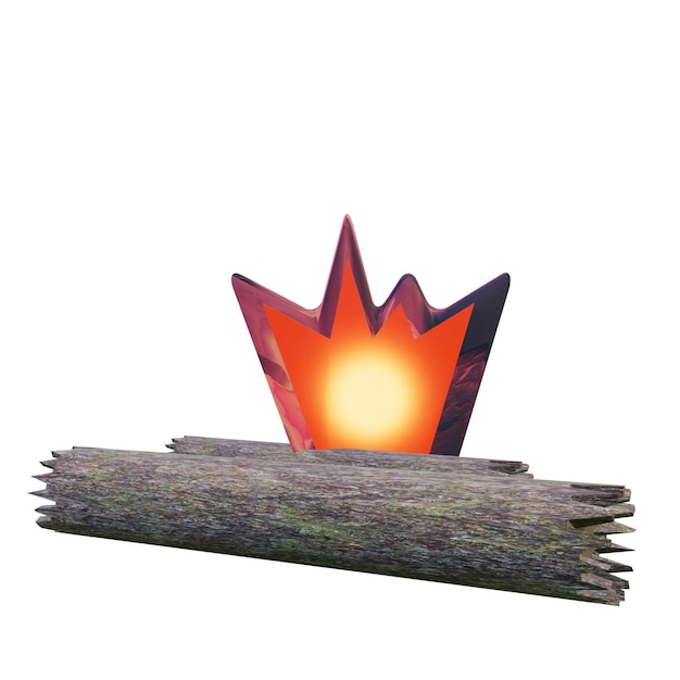 Bonfire 3d ilustration with transparent background