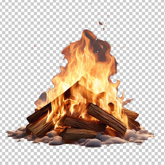 Bonfire against white background