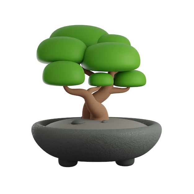 Bonsai tree 3d icon