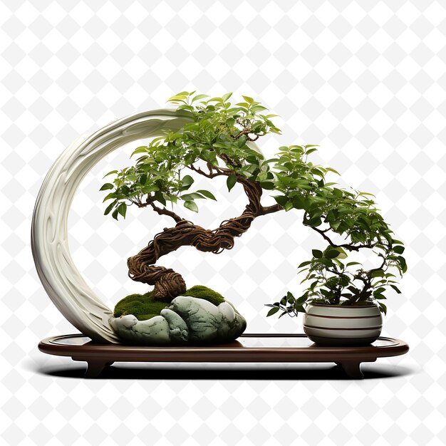 PSD a bonsai tree in a bowl with a pot on it