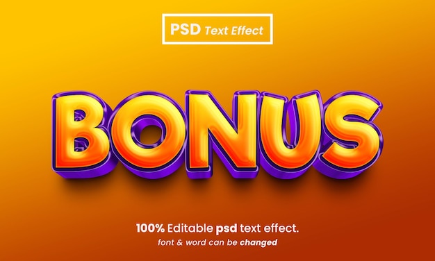 Bonus 3d editable premium psd text effect