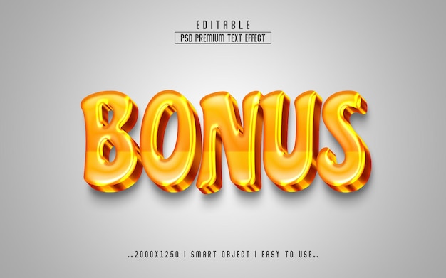 Bonus 3D Editable Text Effect PSD With  Premium Background