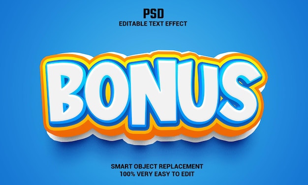 Bonus 3d editable text effect with background Premium Psd