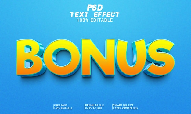 Bonus 3D Text Effect PSD File