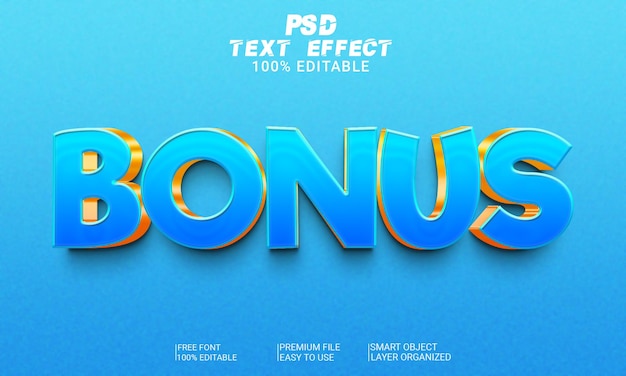 Bonus 3D Text Effect PSD File