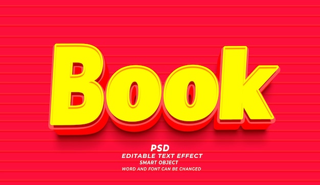 Book 3d Editable Text Effect Photoshop PSD Template