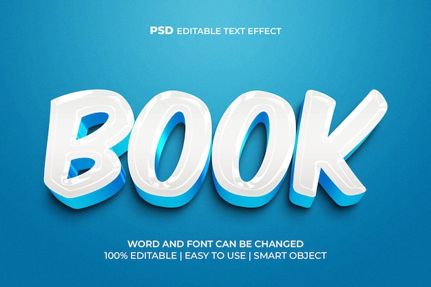 Book 3D editable text effect