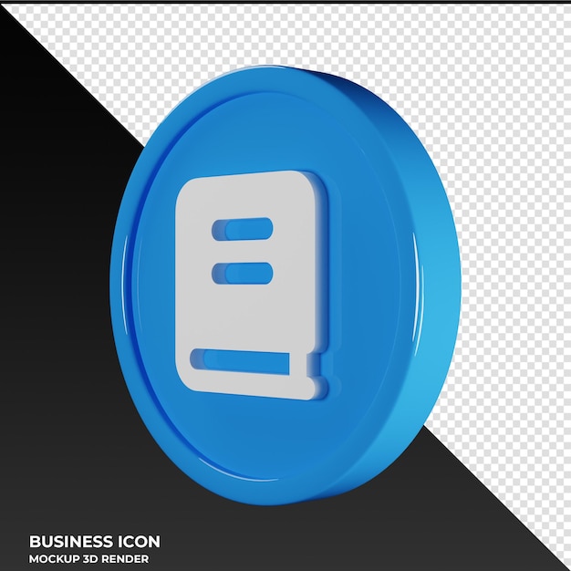 Book Business Icon 3D Render Illustration