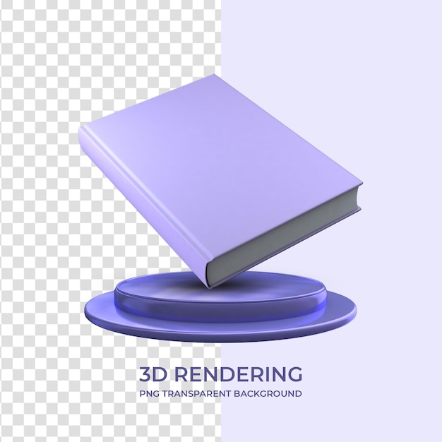 Book cover mockup 3d rendering isolated transparent background