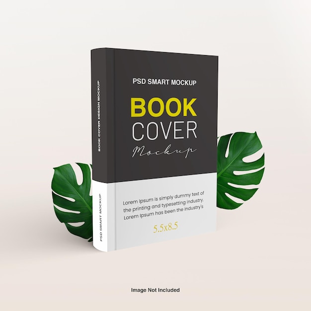 Book cover mockup design with a perspective view