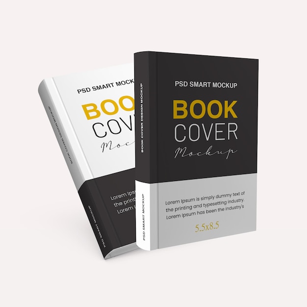 Book cover mockup design with a perspective view