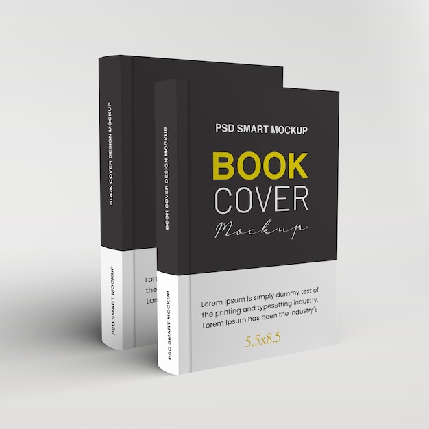 Book cover mockup design with a perspective view