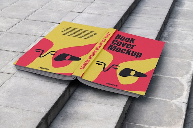 Book cover mockup on the street