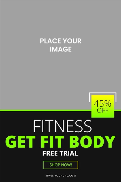 PSD a book cover that says fitness fit fit