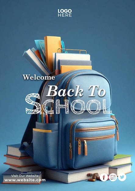 a book cover with a backpack that says welcome to schoolback to school