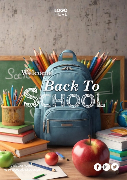 a book cover with a backpack that says welcome to schoolback to school