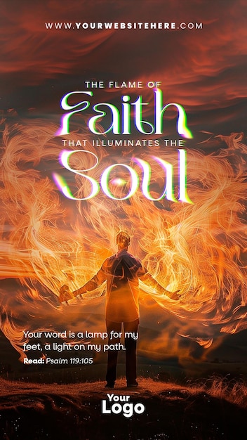 PSD a book cover with the words faith light the soul of god