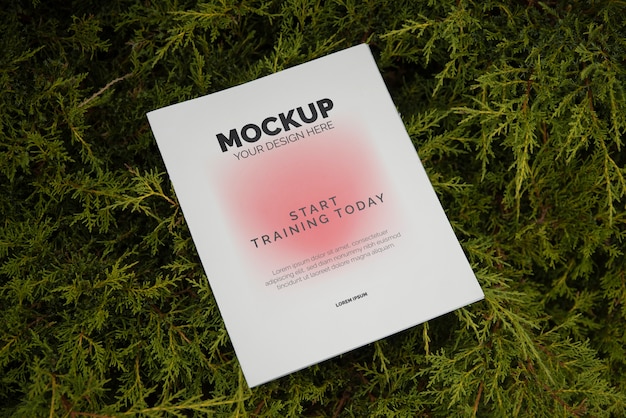 Book or magazine with gradient color effect and vegetation