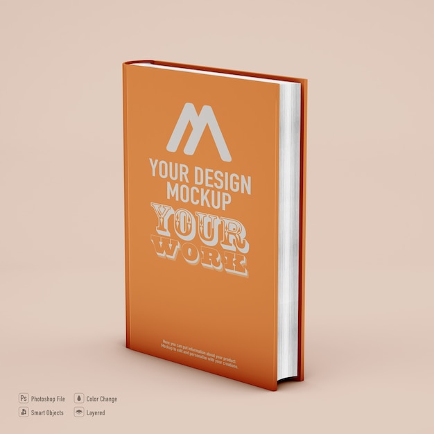 Book mockup isolated on soft color background