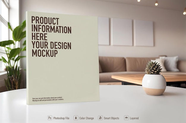 Book mockup on a modern interior