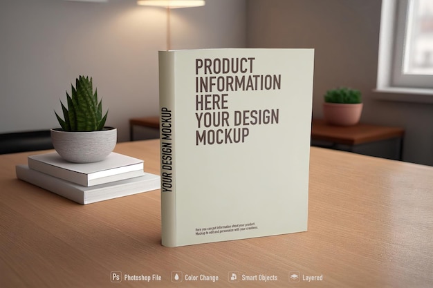 Book mockup on a modern interior